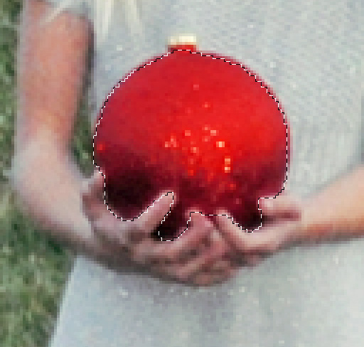 use quick selection tool to select area