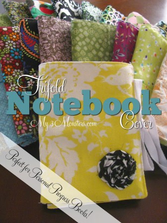 trifold notebook covers my 3 monsters