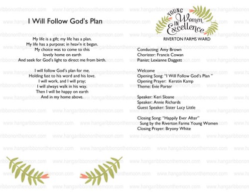 Free download! Program covers for New Beginnings, Young Women in Excellence and more! Blank option included. Editable PDF files!