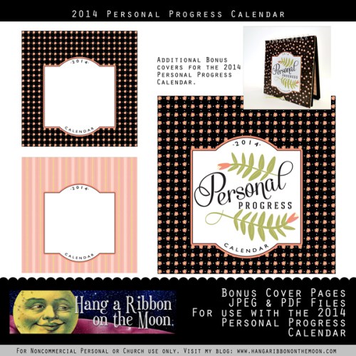 2014 Personal Progress Calendar Bonus Covers. Now you can adapt this project for Activity Days, Relief Society and more!
