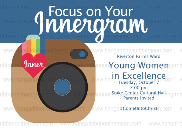 Focus on Your Innergram: Photo Invitations. Great for New Beginnings, Girls Camp, YWIE, Youth Conference. Fun photo booth handout, too!