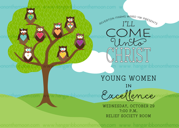 YW Personal Progress V[owl]ues Photo Invitations (4x6 & 5x7). Free download!