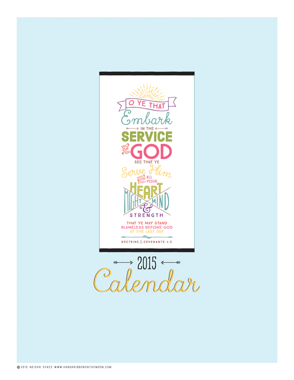 2015 Mutual Theme Calendars [Vertical Format] for Young Women! Editable PDF--so easy to use! Color and black & white versions. FREE download!
