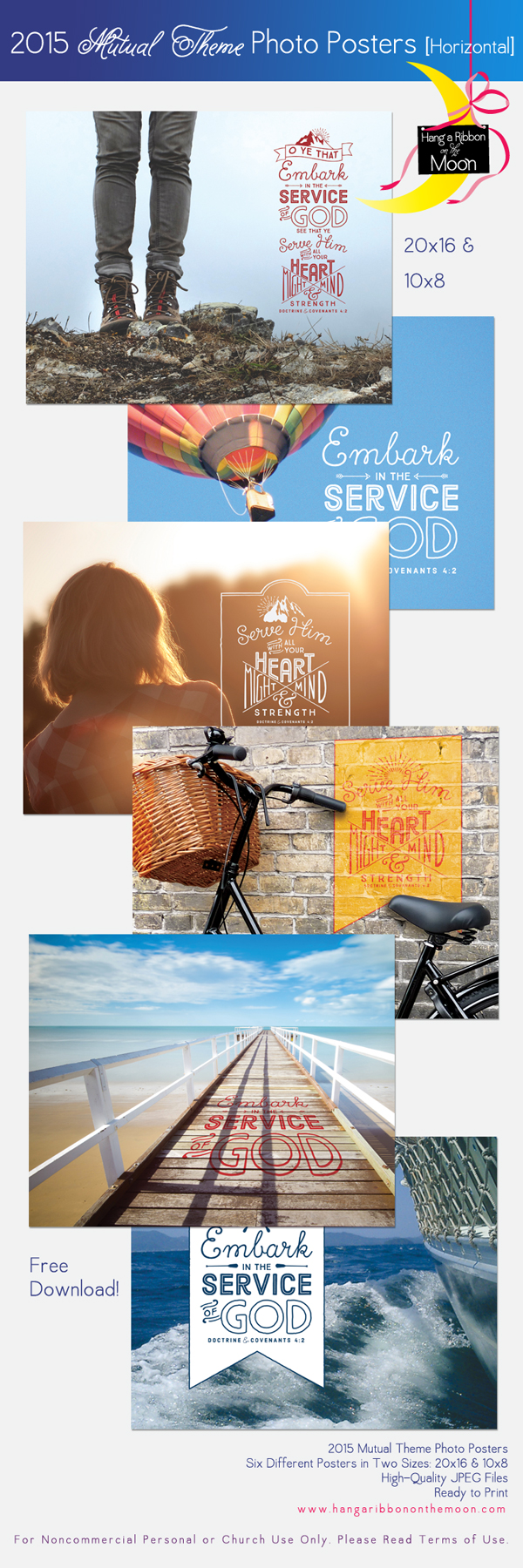 2015 Mutual Theme Photo Posters (20x16 & 10x8-inches). Six different hroizontal-format posters. FREE download! Perfect for New Beginnings, YWIE, camp, Youth Conference, binder covers, crafts, handouts, gifts and more!