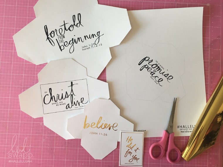 Heidi Swapp Easter #hallelujah Nested Envelope Easter Projext. FREE download.! Perfect for YW, YM, visiting teaching, FHE.