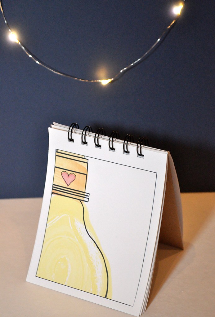 One of the inside pages of the Be the Light Notebook.