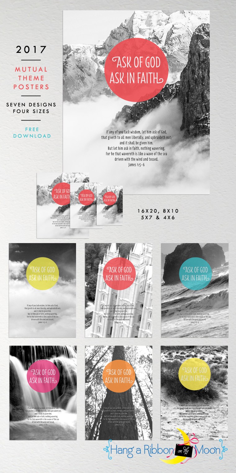 2017 Mutual Theme Photo Posters: FREE download! Seven designs, four sizes. Great for YW & YM!