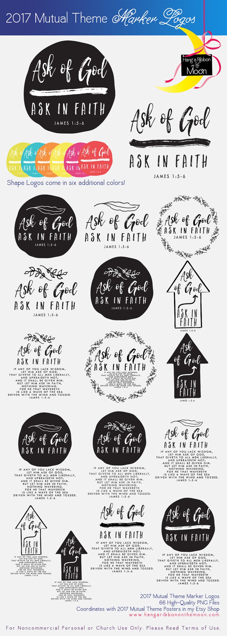 2017 Mutual Theme Marker Collection. FREE Logos! Use for Youth Conference, Girls Camp, Mutual Activities, YWIE, New Beginnings and more!