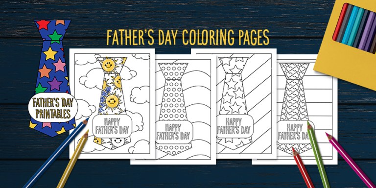 Free Download! Father’s Day Coloring Pages – Hang a Ribbon on the Moon