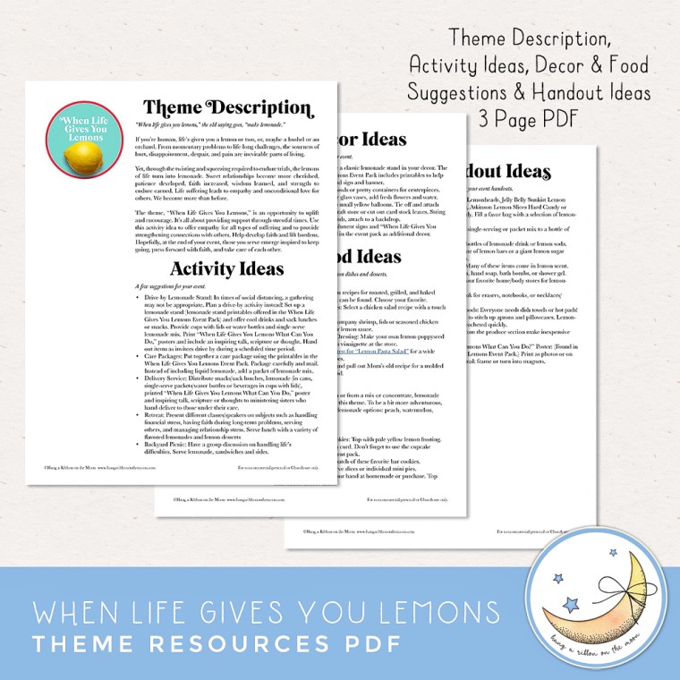 When Life Gives You Lemons Relief Society or Young Women Activity with ...